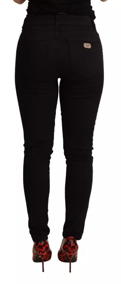 Dolce & Gabbana Black Cotton Stretch Skinny Denim Jeans Dolce & Gabbana