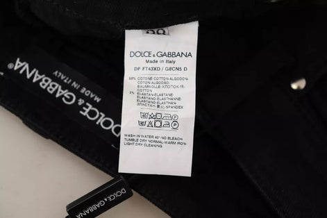 Dolce & Gabbana Black Cotton Stretch Skinny Denim Jeans Dolce & Gabbana