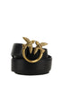 PINKO Black Calf Leather Bos Taurus Regular Belt PINKO