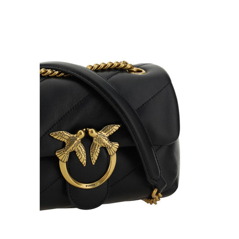PINKO Black Calf Leather Bos Taurus Shoulder Bag PINKO