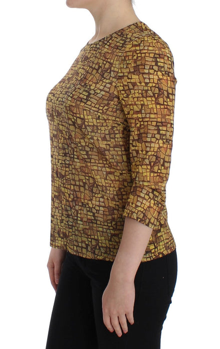 Dolce & Gabbana Multicolor Mosaic Print Silk Blouse T-shirt Dolce & Gabbana