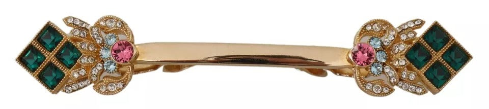 Dolce & Gabbana Gold Plated 925 Sterling Silver Crystal Collar Stop Brooch Dolce & Gabbana