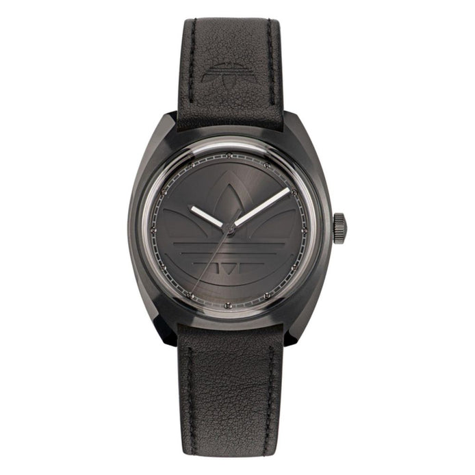 Adidas Black Leather Dress Watch Adidas