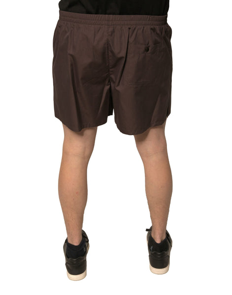 Dolce & Gabbana Brown Cotton Blend Men Mid Waist Shorts Dolce & Gabbana