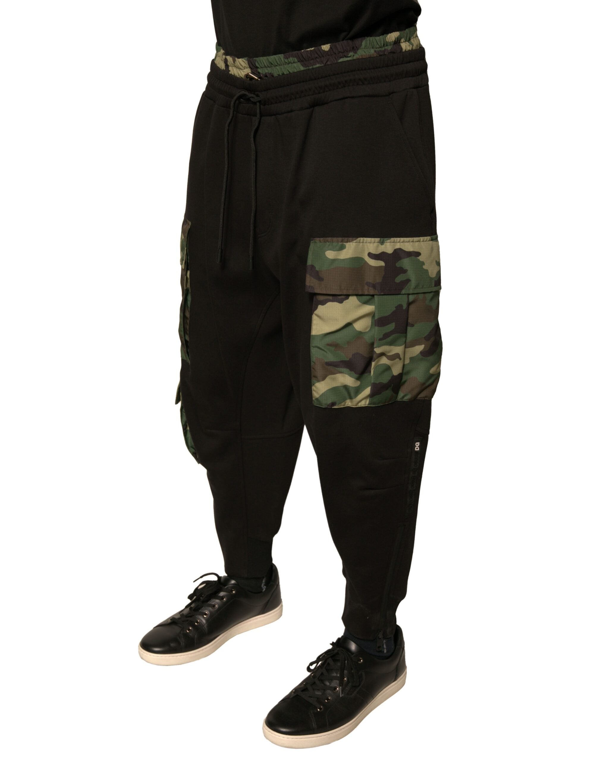 Dolce & Gabbana Black Camouflage Cotton Jogger Cargo Pants Dolce & Gabbana