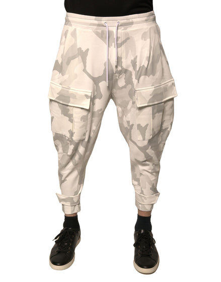 Dolce & Gabbana White Camouflage Cargo Jogger Pants Dolce & Gabbana