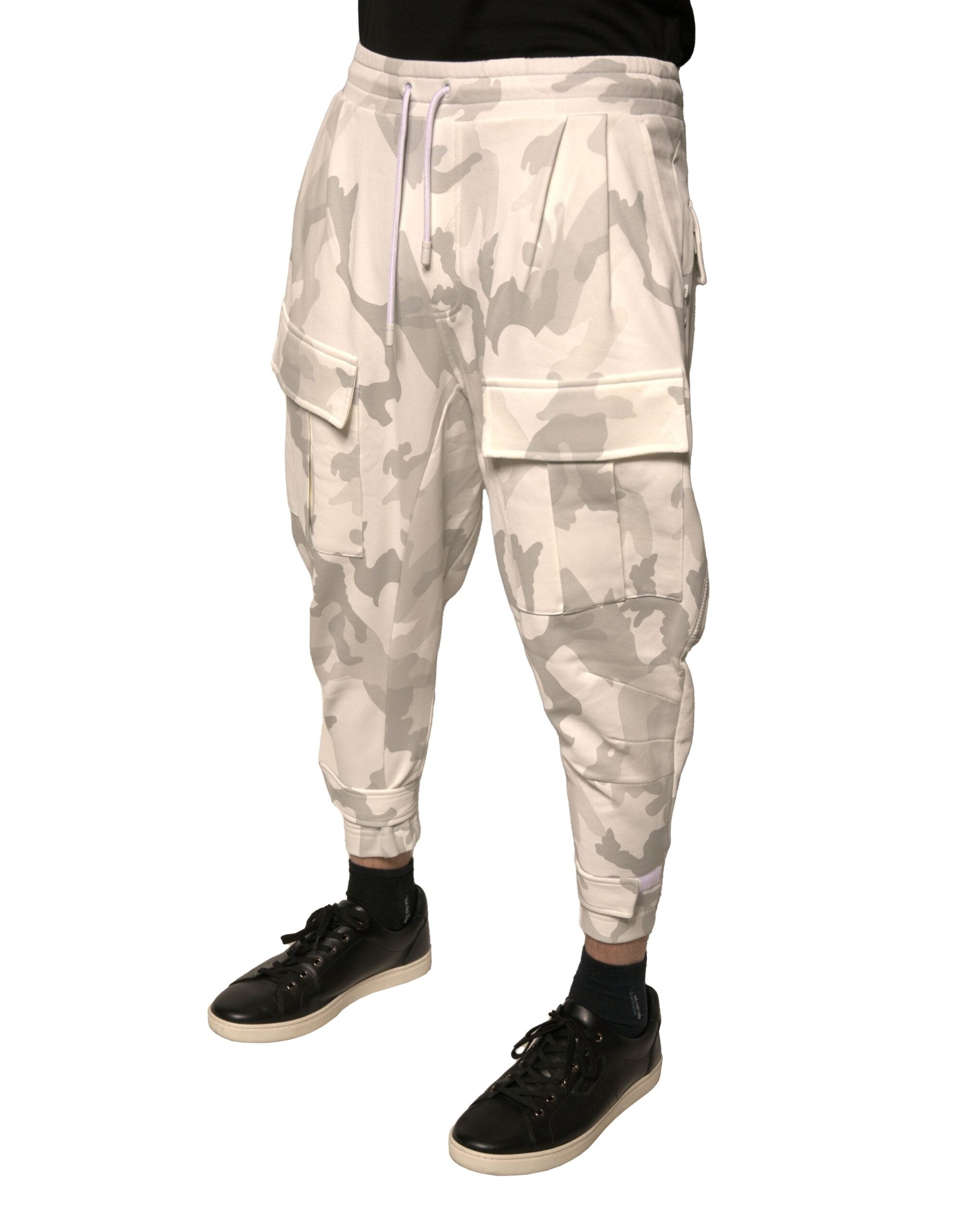 Dolce & Gabbana White Camouflage Cargo Jogger Pants Dolce & Gabbana