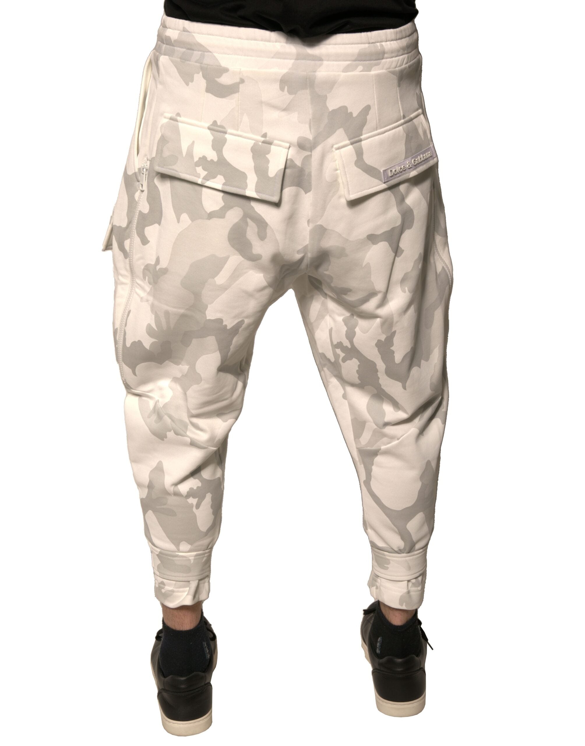 Dolce & Gabbana White Camouflage Cargo Jogger Pants Dolce & Gabbana