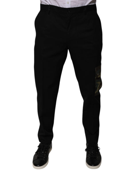 Dolce & Gabbana Black Cotton Men Cargo Casual Pants Dolce & Gabbana