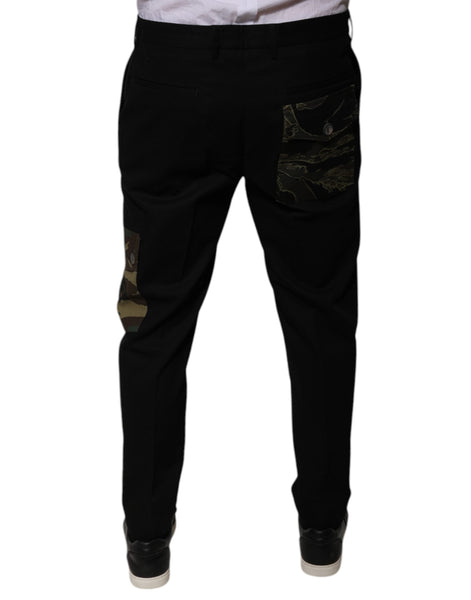 Dolce & Gabbana Black Cotton Men Cargo Casual Pants Dolce & Gabbana