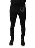Dolce & Gabbana Black Horseshoe Embellished Wool Slim Fit Pants Dolce & Gabbana