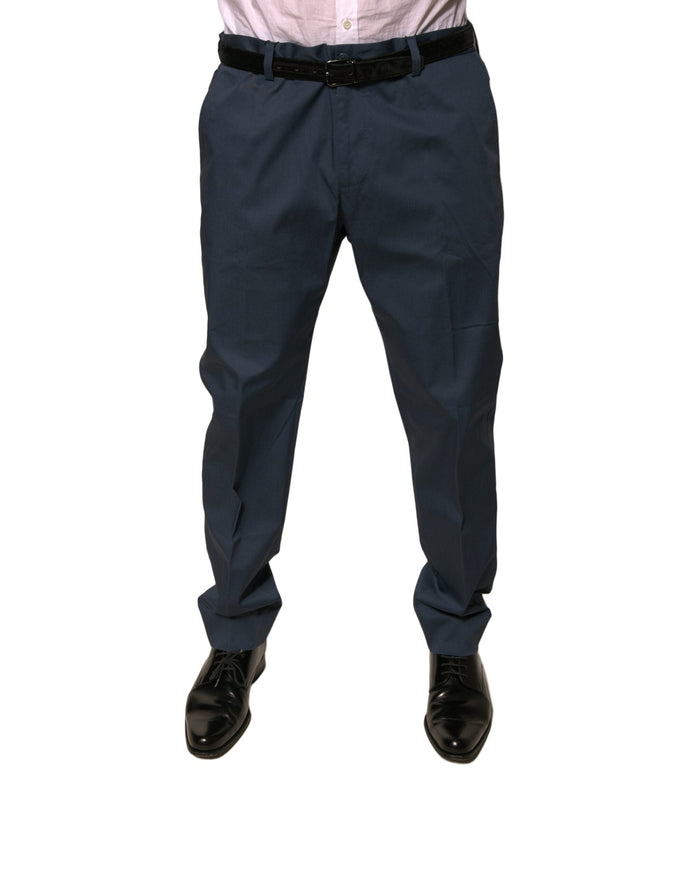 Dolce & Gabbana Dark Blue Cotton Stretch Skinny Men Dress Pants Dolce & Gabbana