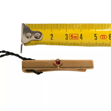 Dolce & Gabbana Gold Tone Brass Crystal Branded Tie Clip Bar Dolce & Gabbana