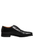 Dolce & Gabbana Black Leather Derby Wingtip Lace Up Formal Dress Shoes Dolce & Gabbana
