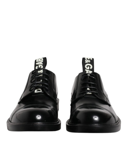 Dolce & Gabbana Black Patent Leather Derby Lace Up Formal Dress Shoes Dolce & Gabbana