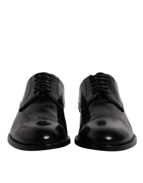 Dolce & Gabbana Black Calfskin Leather Derby Lace Up Formal Dress Shoes Dolce & Gabbana