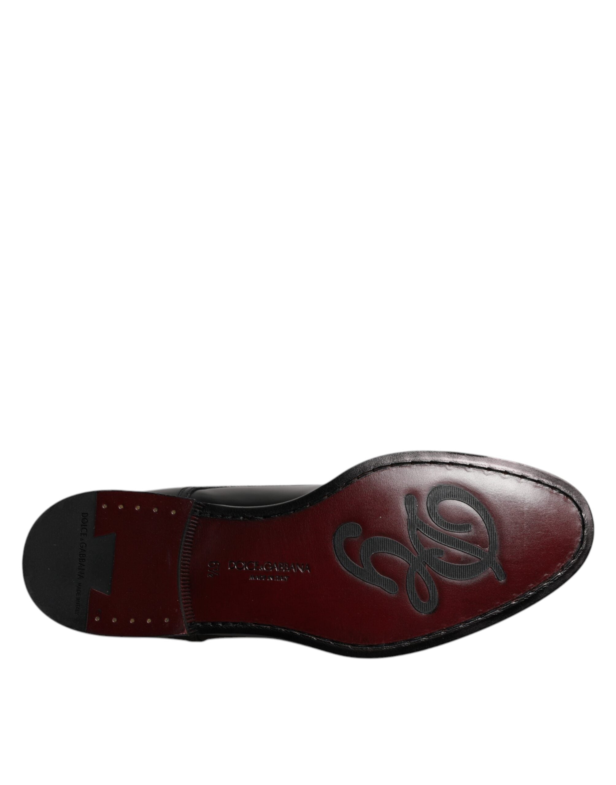 Dolce & Gabbana Black Calfskin Leather Derby Lace Up Formal Dress Shoes Dolce & Gabbana