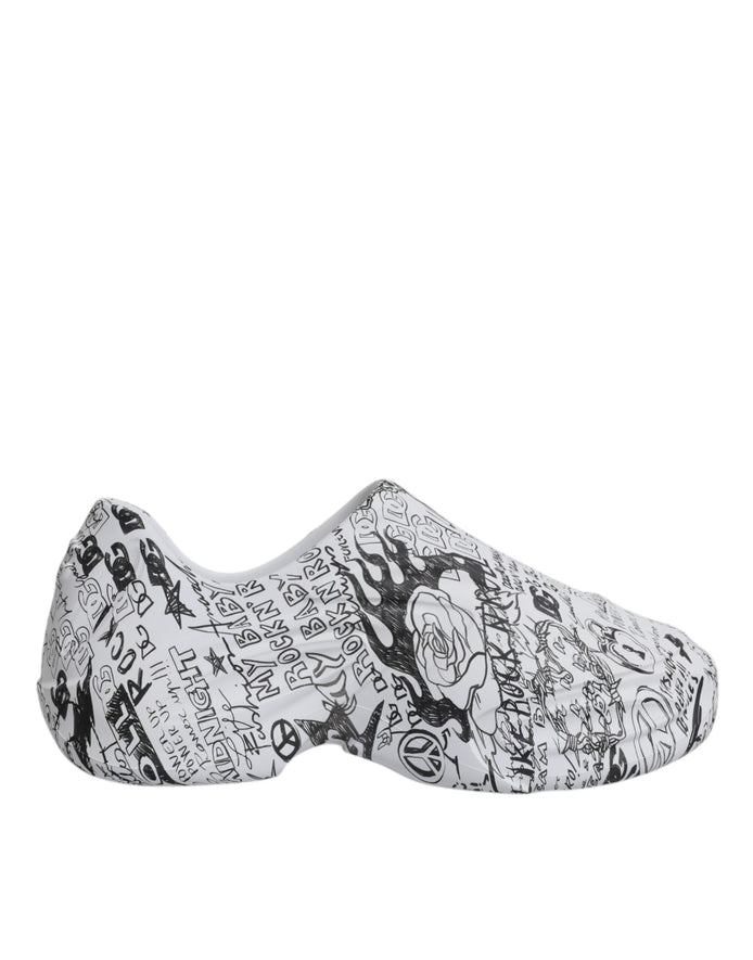 Dolce & Gabbana White Black Graffiti Daymaster Sneakers Shoes Dolce & Gabbana