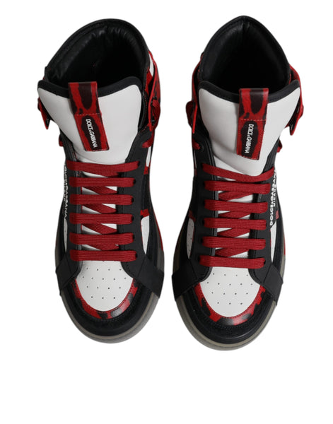 Dolce & Gabbana Multicolor Leather High Top Sneakers Shoes Dolce & Gabbana
