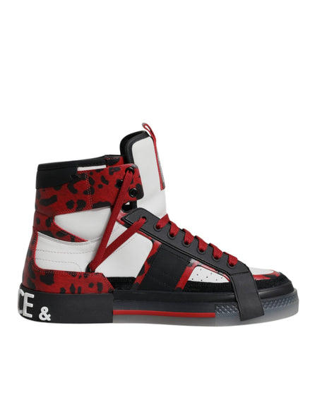 Dolce & Gabbana Multicolor Leather High Top Sneakers Shoes Dolce & Gabbana
