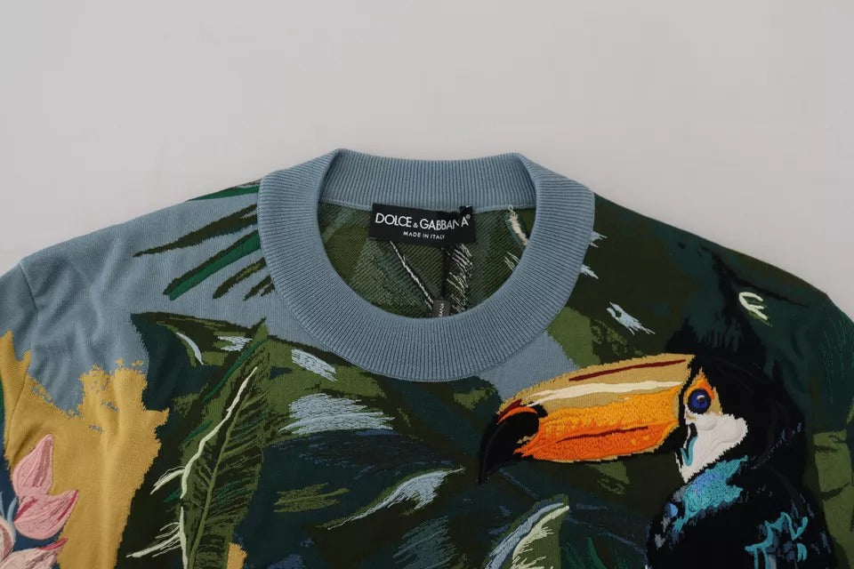 Dolce & Gabbana Jungle Wool Silk Pullover Logo Sweater Dolce & Gabbana