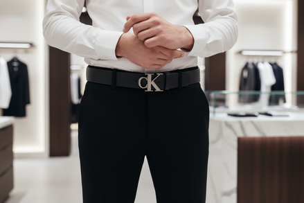 Calvin Klein Jeans schwarzer Ledergürtel