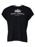Dolce & Gabbana Dark Blue Logo Crown Cotton Crew Neck T-shirt Dolce & Gabbana