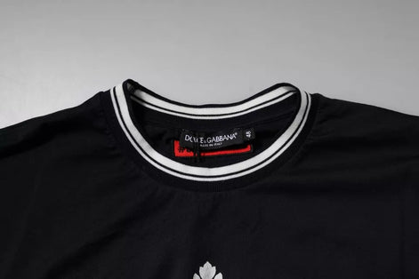 Dolce & Gabbana Dark Blue Logo Crown Cotton Crew Neck T-shirt Dolce & Gabbana