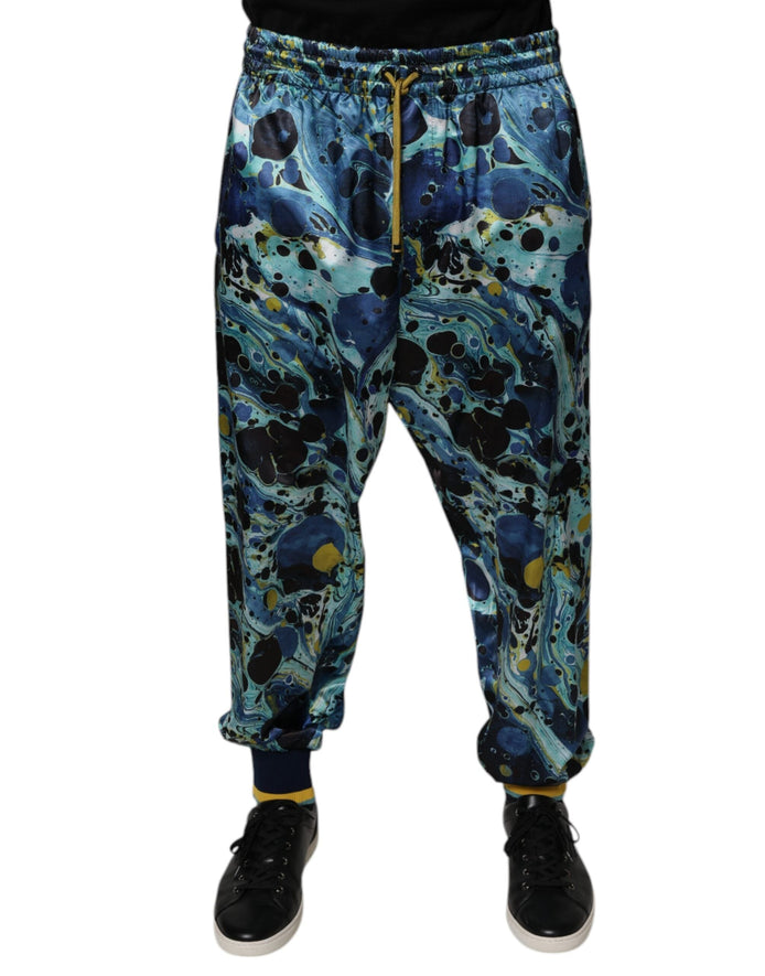 Dolce & Gabbana Multicolor Marble Print Jogger Men Sweatpants Pants Dolce & Gabbana