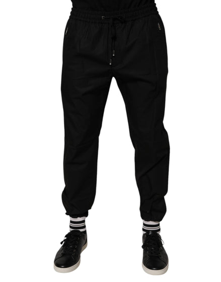 Dolce & Gabbana Black Cotton Men Jogger Sweatpants Pants Dolce & Gabbana