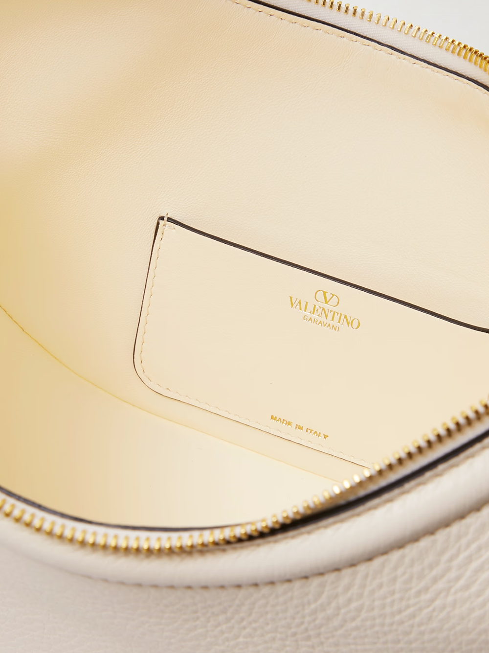 Valentino Garavani Ivory Leather Small Hobo Vlogo Shoulder Bag Valentino Garavani