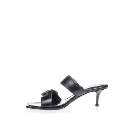 Alexander McQueen Black Leather Stiletto Heel Sandals Alexander McQueen