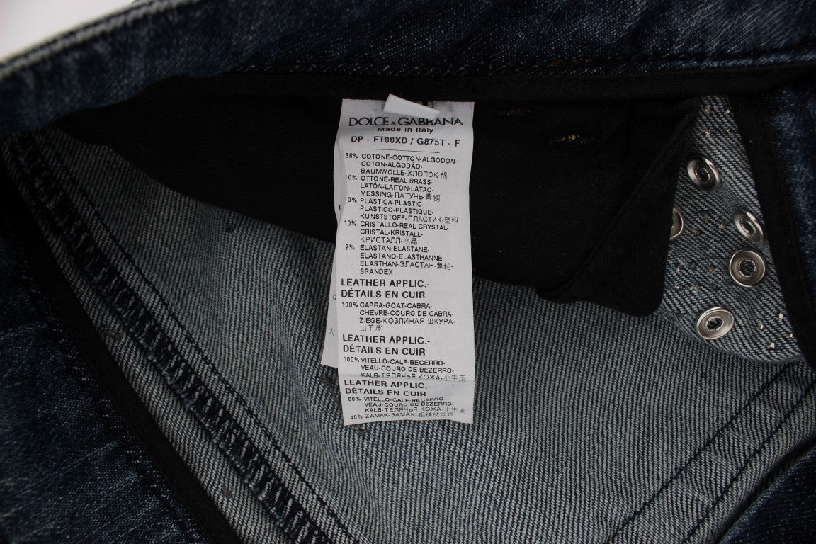 Dolce & Gabbana Crystal Roses Heart Embellished Jeans Dolce & Gabbana