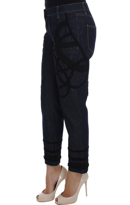 Dolce & Gabbana Blue Denim Cotton CAPRI Torero Jeans Dolce & Gabbana