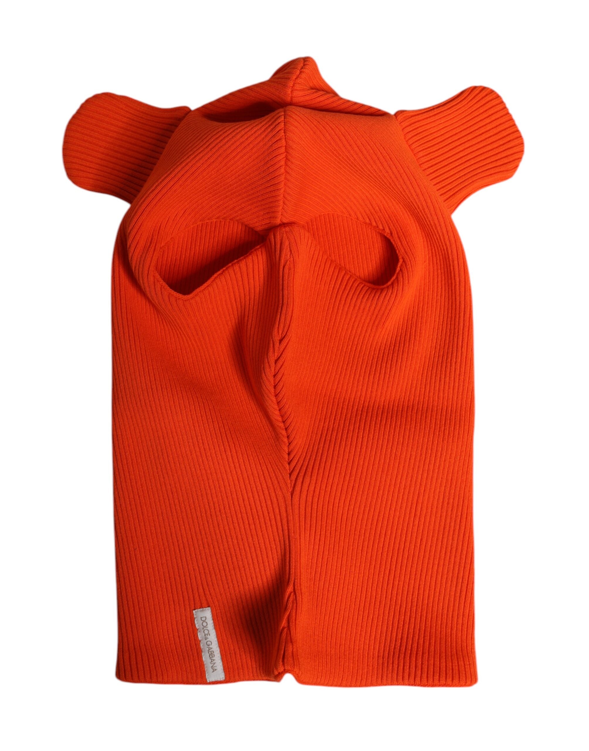 Dolce & Gabbana Orange Cotton Whole Head Wrap Balaclava Hat Dolce & Gabbana