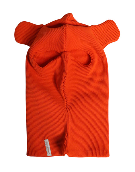 Dolce & Gabbana Orange Cotton Whole Head Wrap Balaclava Hat Dolce & Gabbana