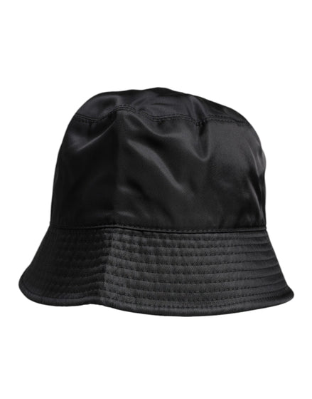 Dolce & Gabbana Black Cotton Wide Brim Bucket Hat Dolce & Gabbana