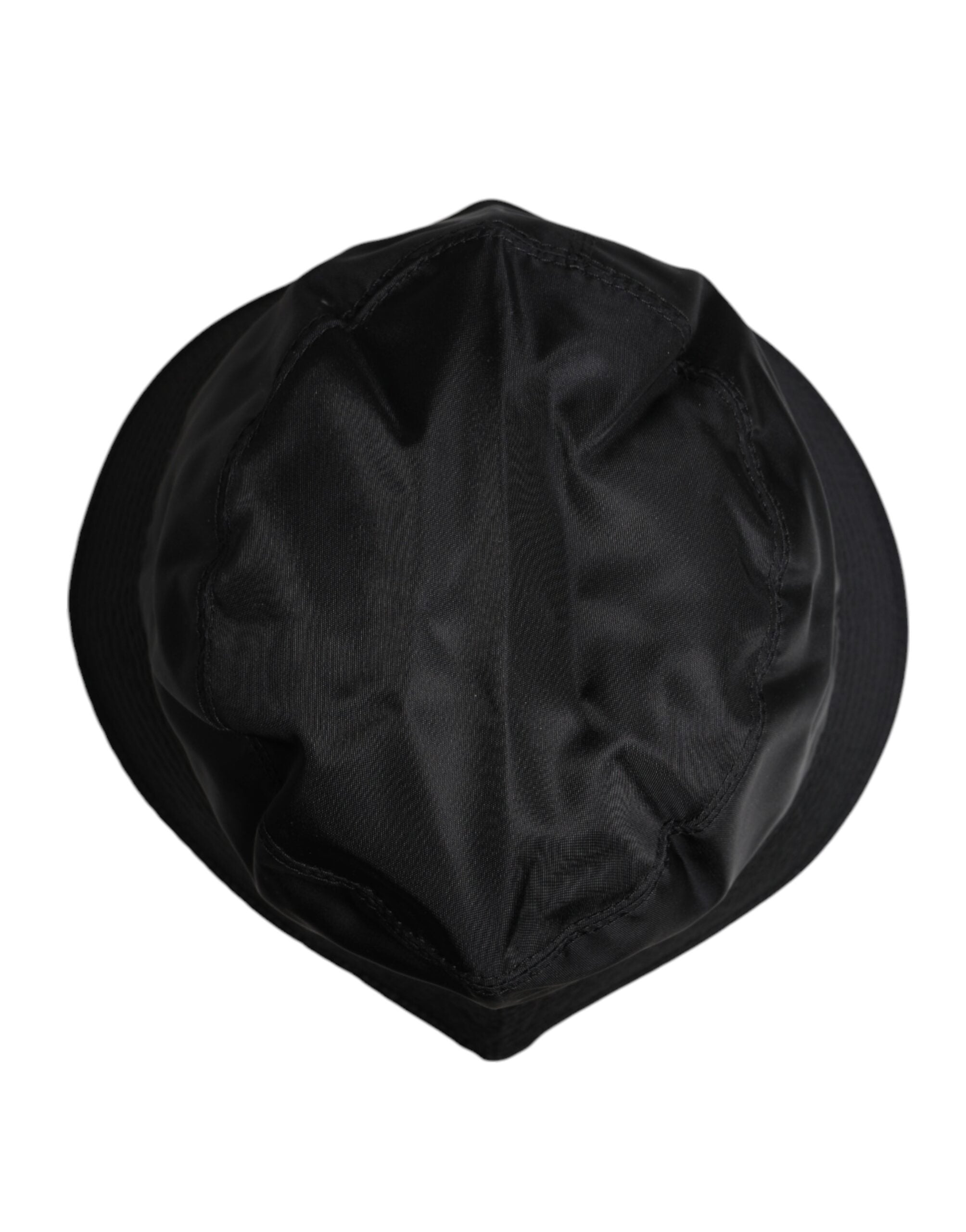 Dolce & Gabbana Black Cotton Wide Brim Bucket Hat Dolce & Gabbana