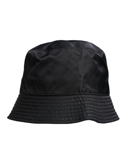 Dolce & Gabbana Black Cotton Wide Brim Bucket Hat Dolce & Gabbana