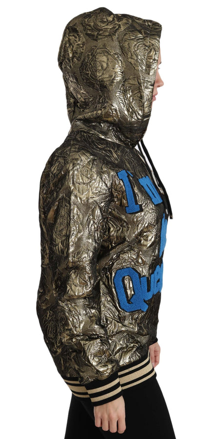 Dolce & Gabbana Im The Queen Jaquard Gold Sweatshirt  Hoodie Dolce & Gabbana