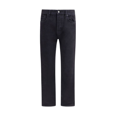 Saint Laurent Black Cotton Straight-Leg Jeans Saint Laurent