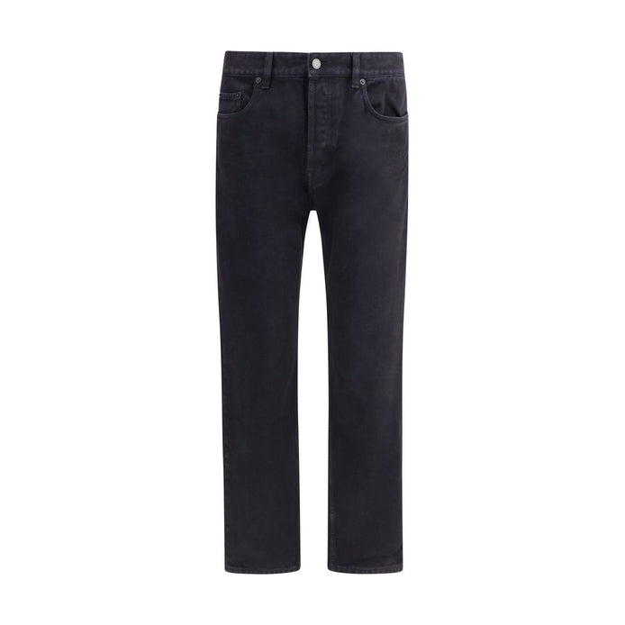 Saint Laurent Black Cotton Straight-Leg Jeans Saint Laurent