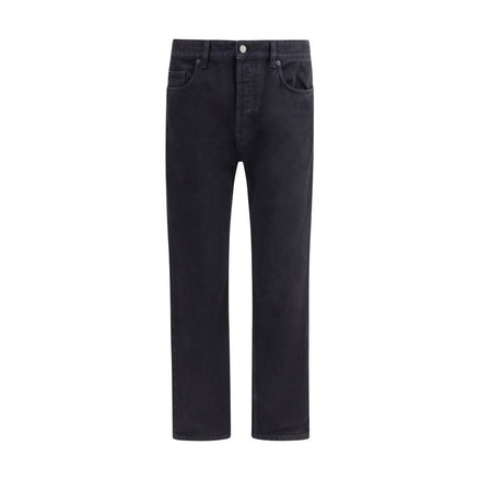 Saint Laurent Black Cotton Straight-Leg Jeans Saint Laurent