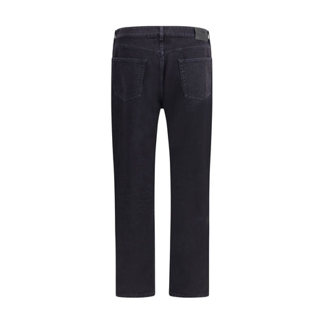 Saint Laurent Black Cotton Straight-Leg Jeans Saint Laurent