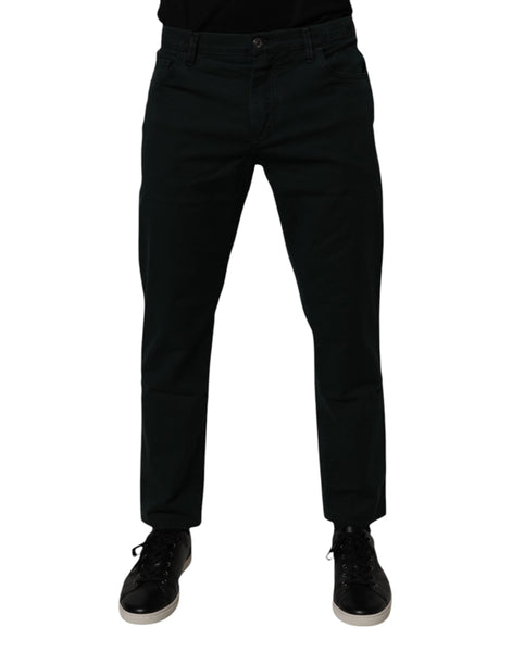 Dolce & Gabbana Dark Green Cotton Loose Men Denim Jeans Dolce & Gabbana