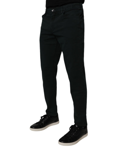 Dolce & Gabbana Dark Green Cotton Loose Men Denim Jeans Dolce & Gabbana