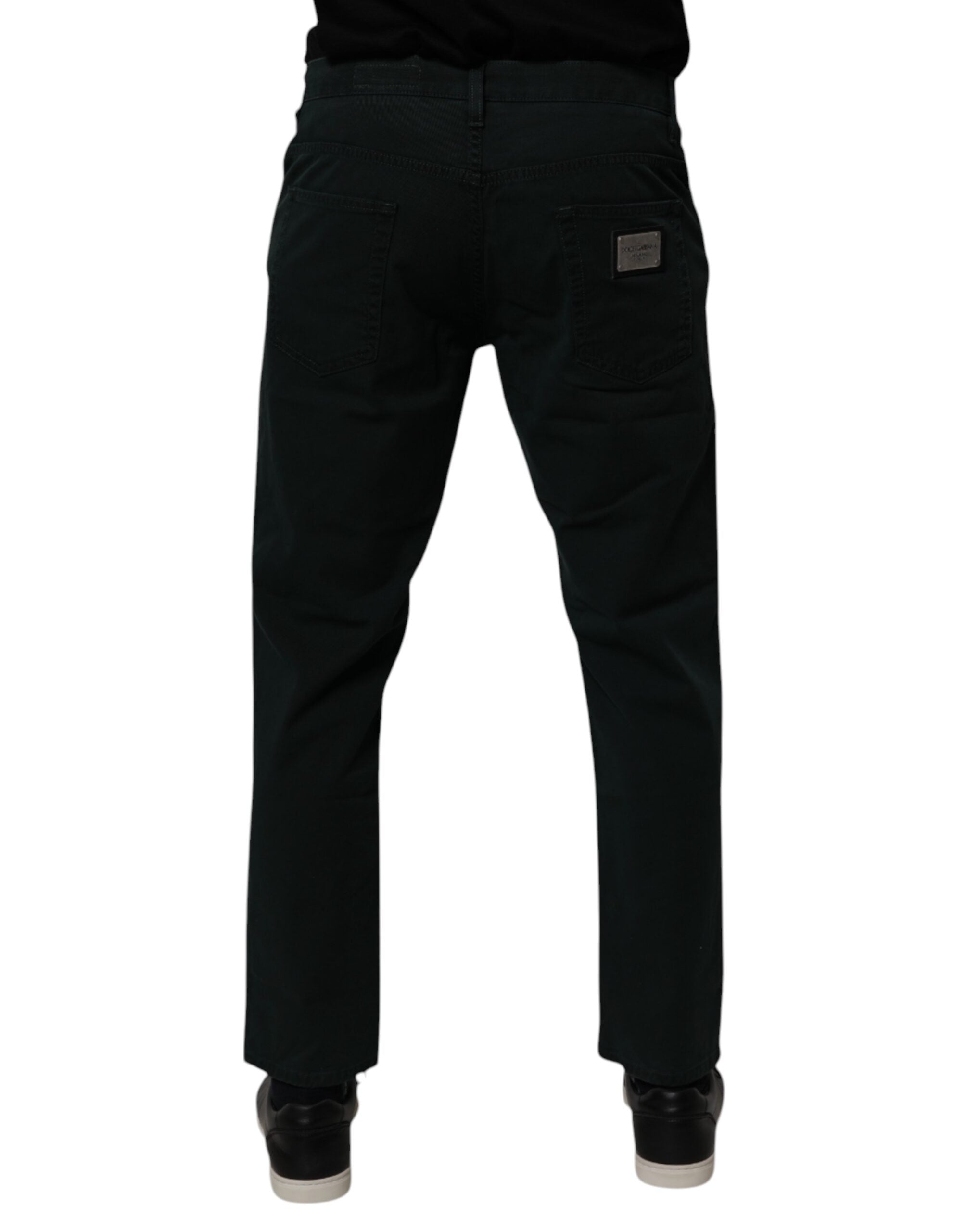 Dolce & Gabbana Dark Green Cotton Loose Men Denim Jeans Dolce & Gabbana