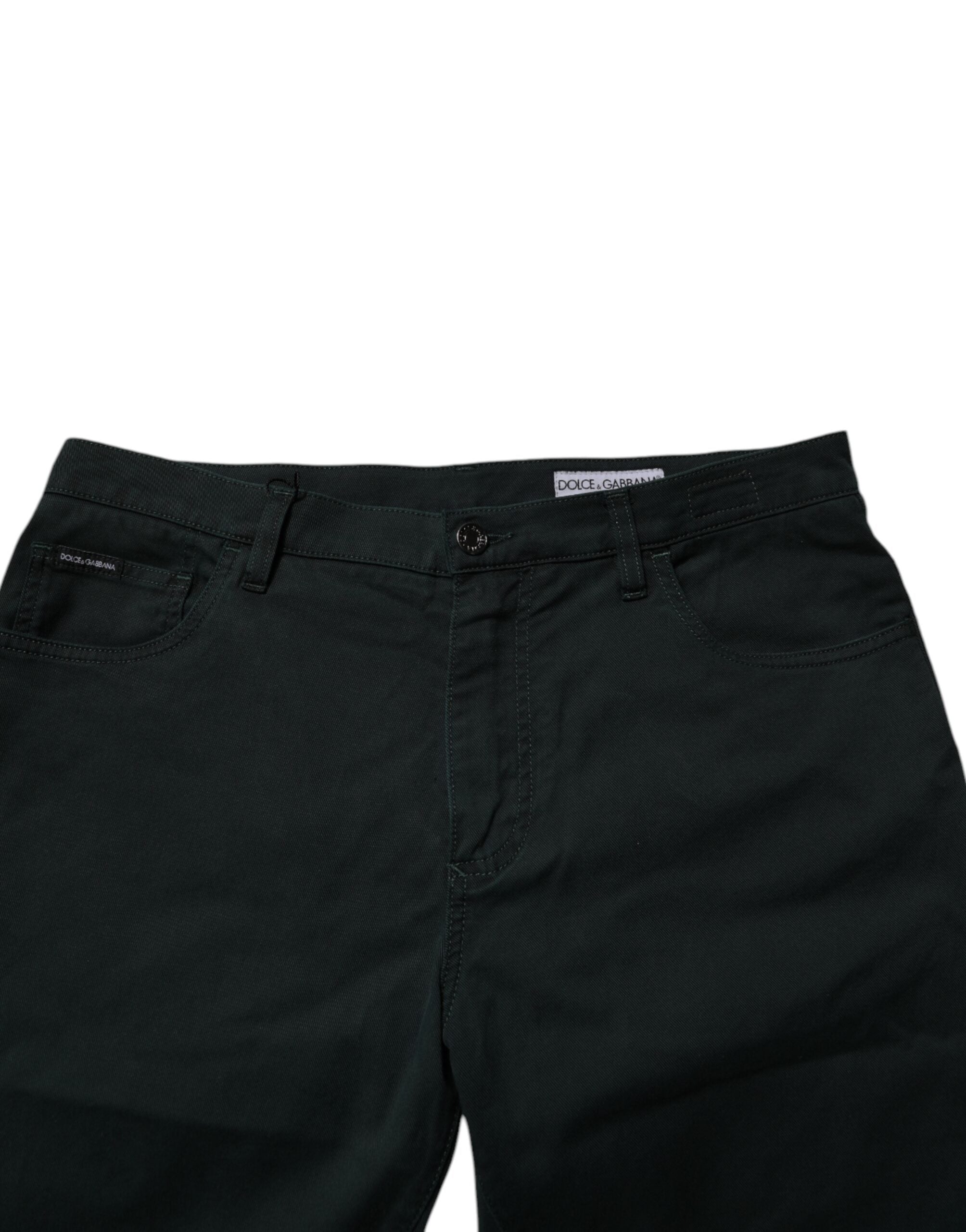 Dolce & Gabbana Dark Green Cotton Loose Men Denim Jeans Dolce & Gabbana