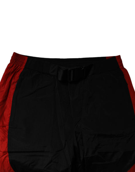 Dolce & Gabbana Black Red Leopard Jogger Sweatpants Pants Dolce & Gabbana