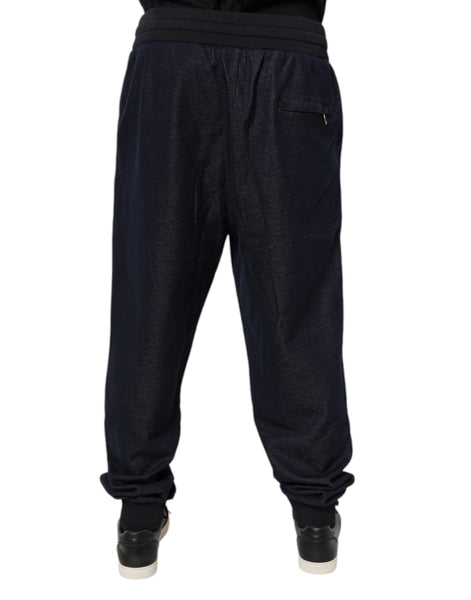 Dolce & Gabbana Black Jacquard Jogger Men Sweatpants Pants Dolce & Gabbana